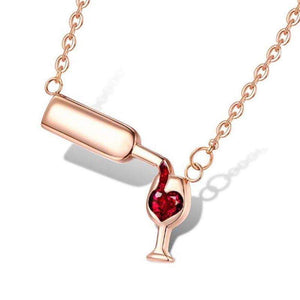 Love Wine Women Pendant Necklace. Wine Necklace